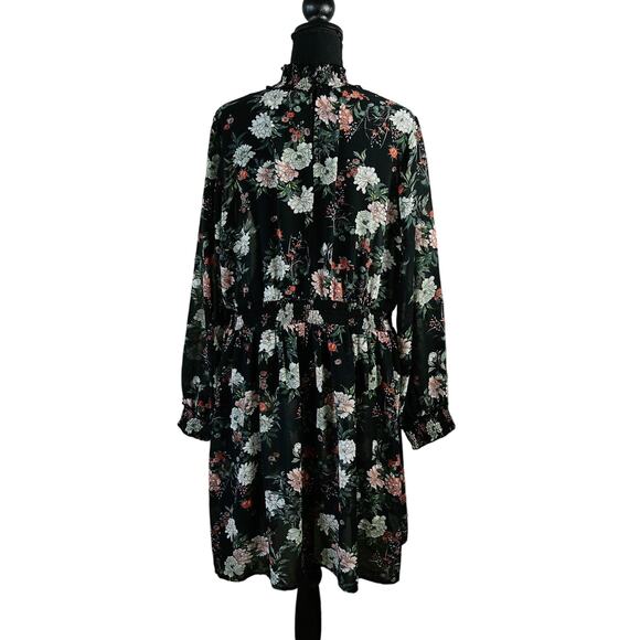 PLEIONE FLORAL PRINT SMOCKED NECK Prairie DRESS size XL - Picture 3 of 5